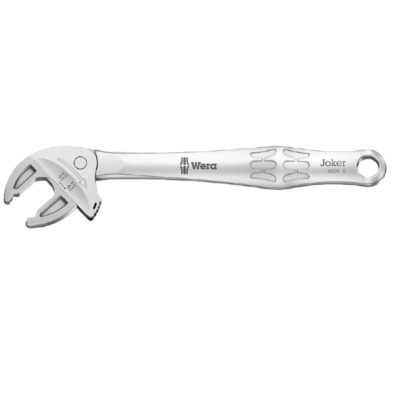 Silver large adjustable self-setting wrench with ergonomic handle for versatile tools and home improvement tasks
