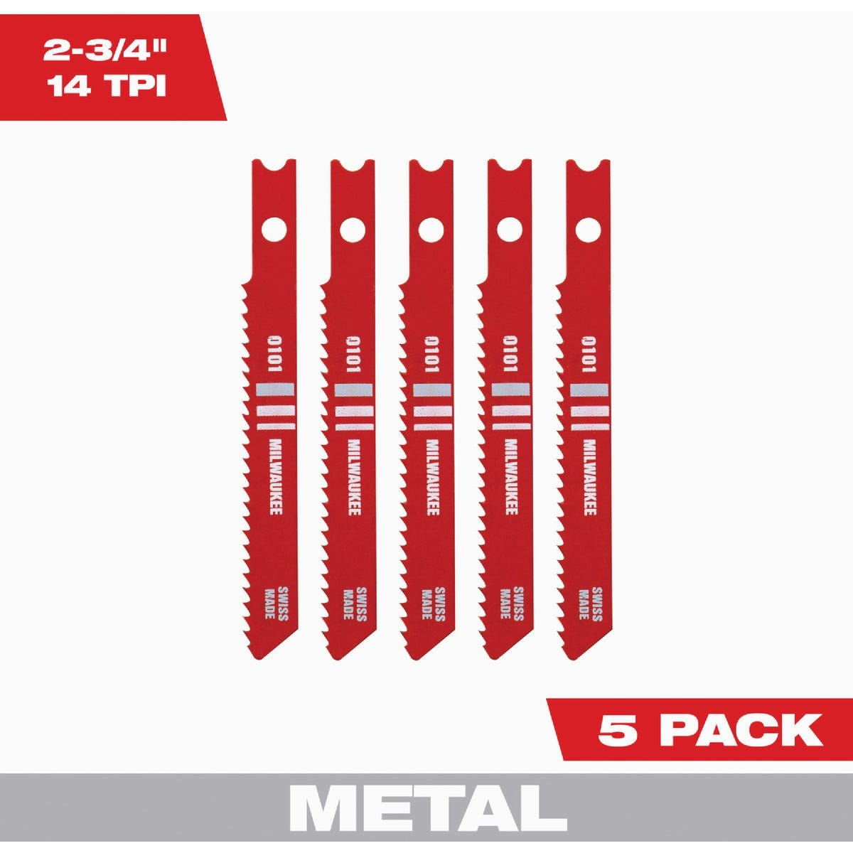 Milwaukee 2-3/4" 14TPI U-Shank Metal High Speed Steel Jig Saw Blades (5 PK)