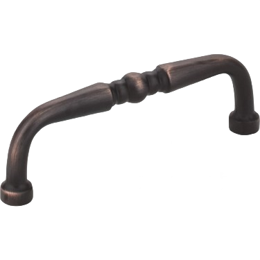 Brushed oil rubbed bronze cabinet pull handle with decorative rounded center for home improvement projects