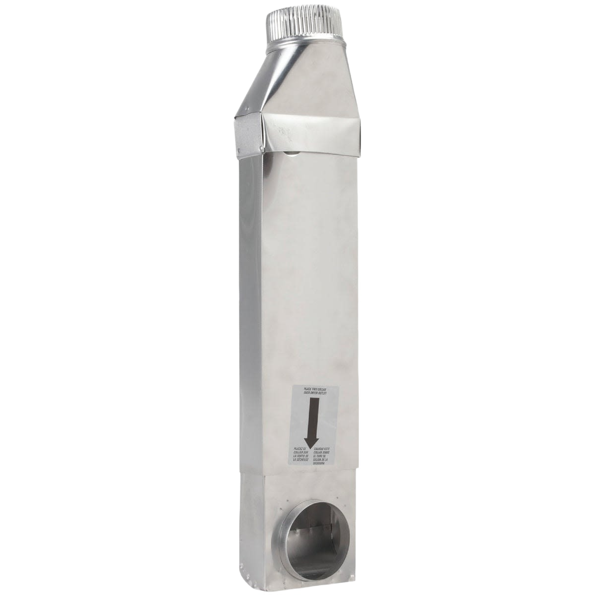 Aluminum adjustable dryer vent periscope with straight outlet for compact installation in appliance parts collections