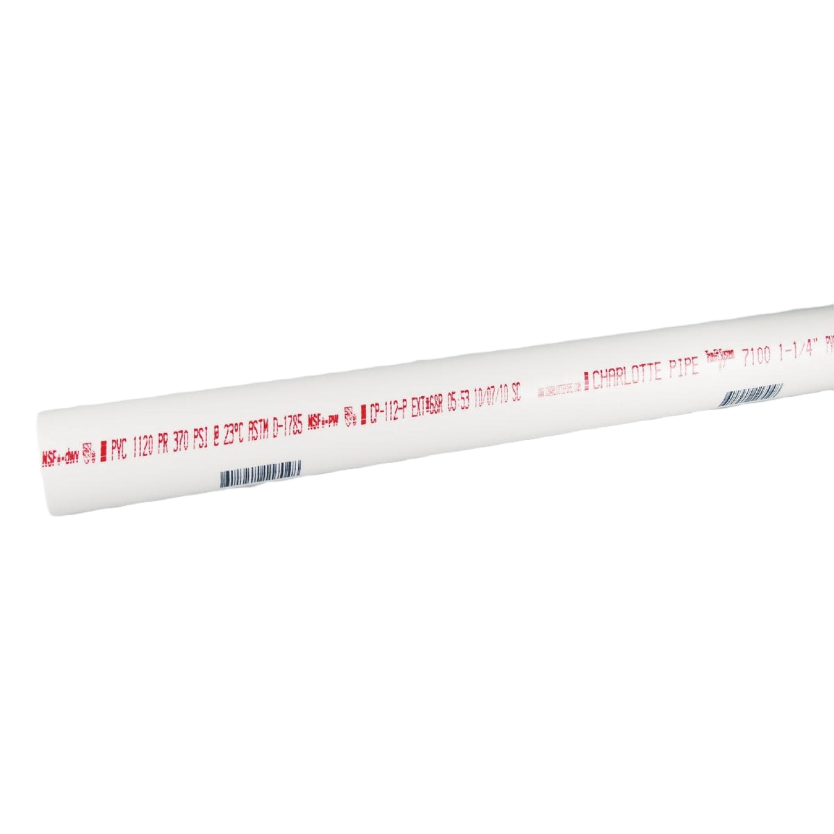 White PVC schedule 40 pipe labeled for cold water pressure, used in home improvement and plumbing projects