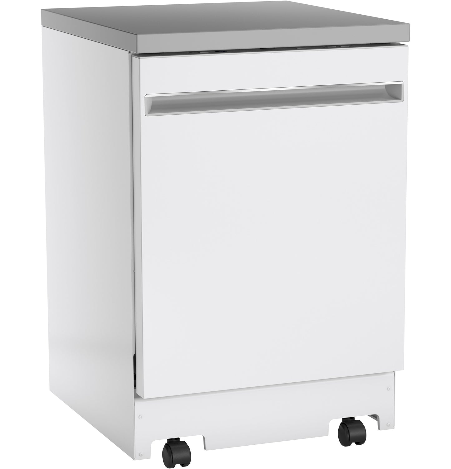 24-inch white portable dishwasher with caster wheels and recessed handle in Portable Dishwashers and Kitchen & Kitchenware collections