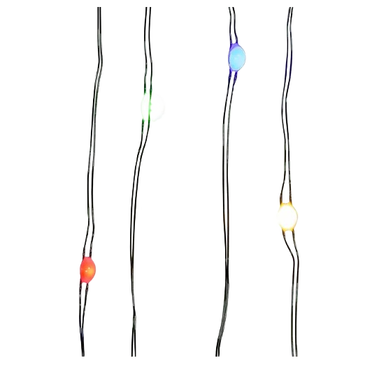 Section of battery operated multicolor LED lights with red, green, blue, and yellow bulbs for Christmas decor collections under $50