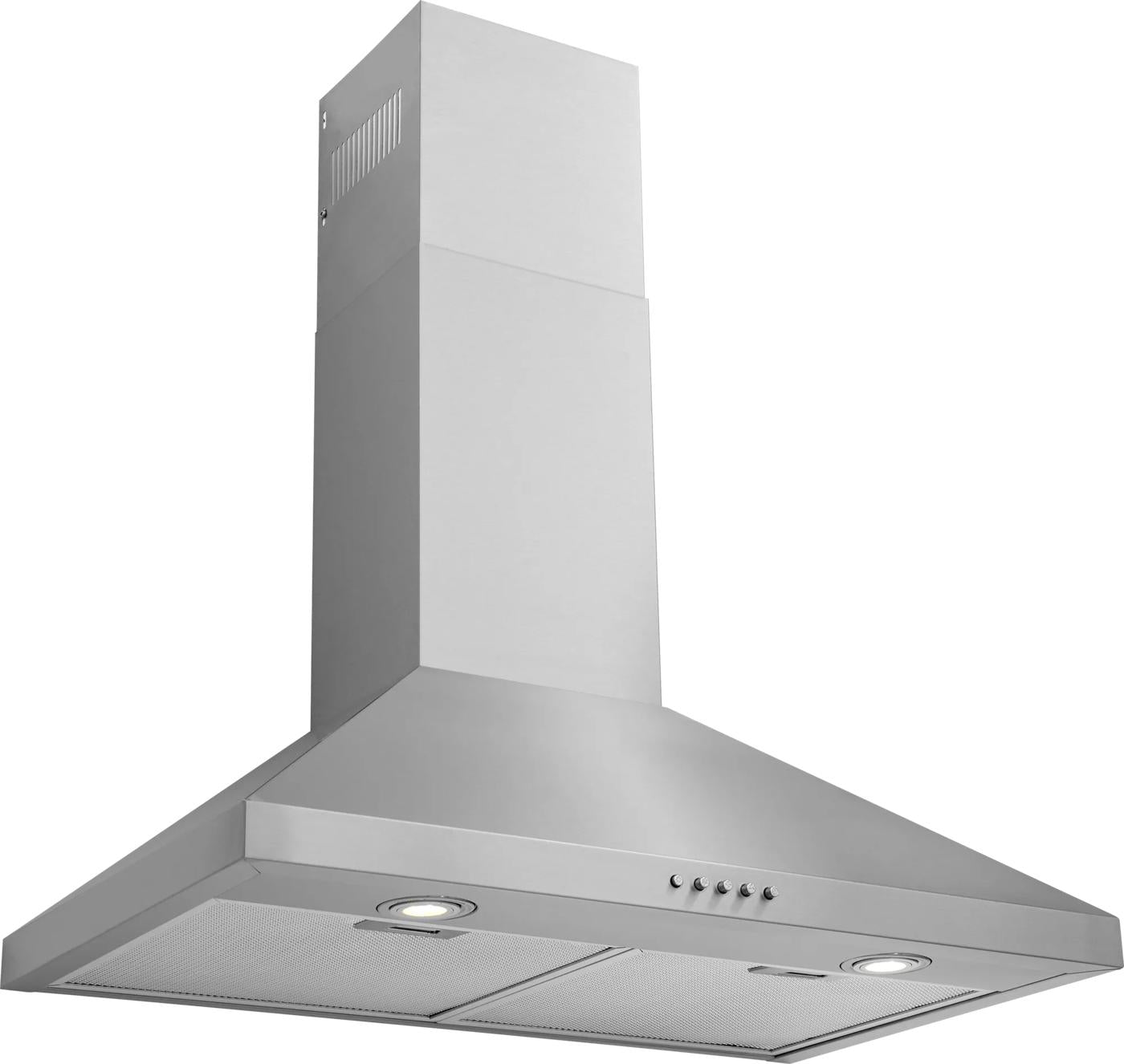 Stainless steel canopy wall-mounted hood with push-button controls from Wall Mounted Range Hoods collection