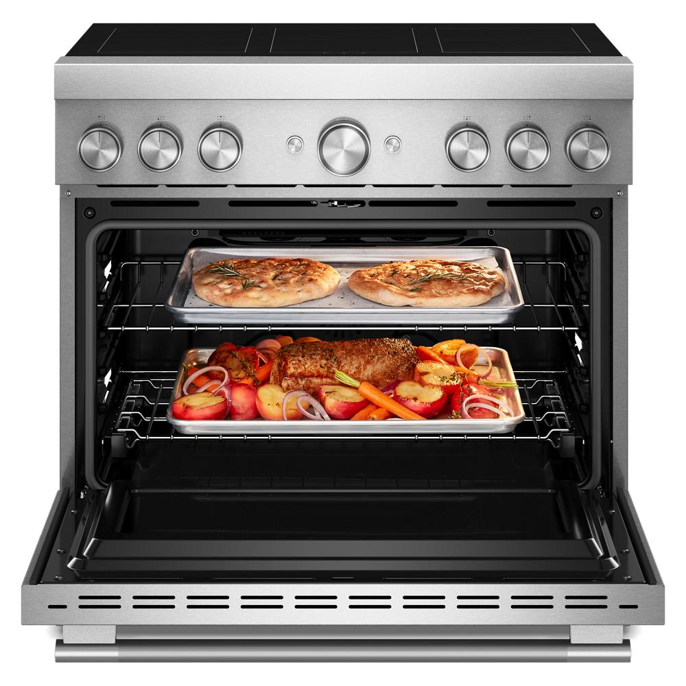 36-Inch 6-Element Induction Freestanding Commercial-Style Range with Air Fry