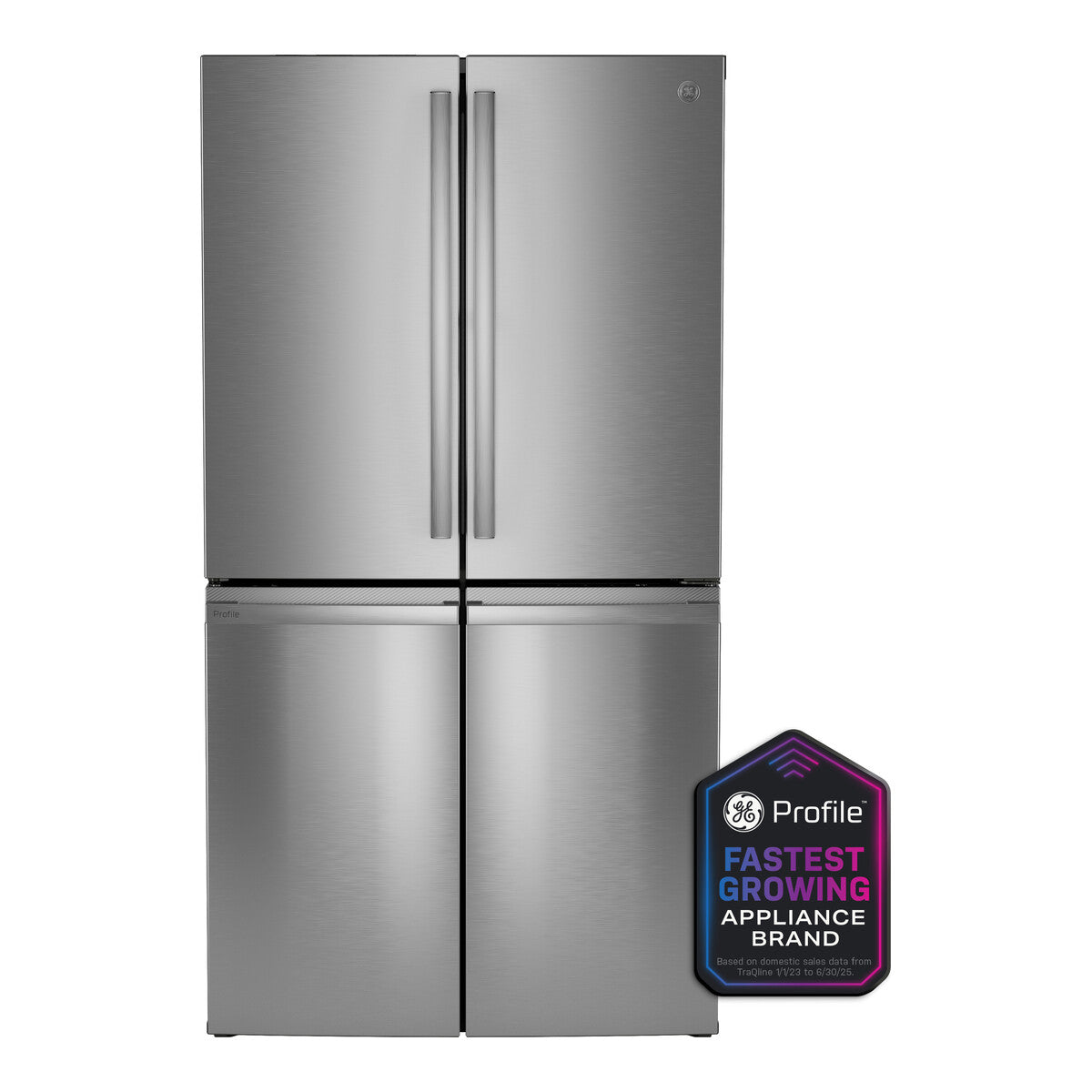 GE Profile™ ENERGY STAR® 22.9 Cu. Ft. Counter-Depth Quad-Door Refrigerator with Dual-Dispense AutoFill Pitcher and Door in Door