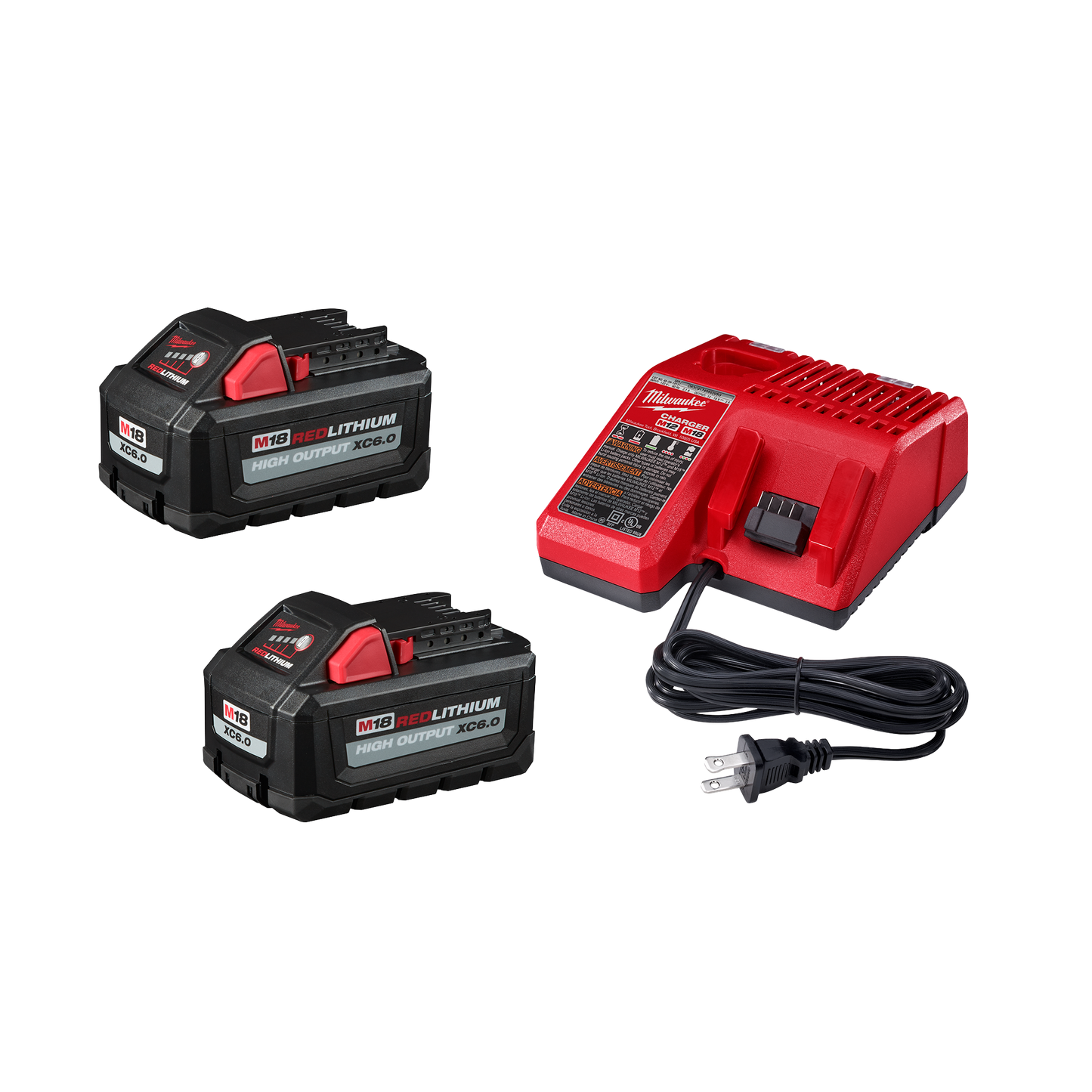 Milwaukee M18 18V Lithium-Ion High Output Starter Kit with Two 6.0 Ah Battery and Charger