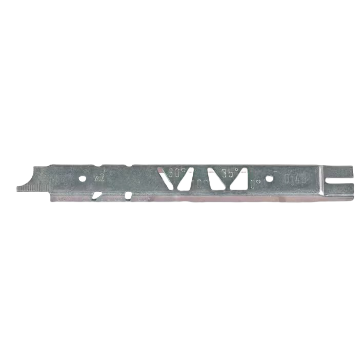 Metal gauge tool for measuring chainsaw chain depth and cutter angles in saw accessories and tool collections