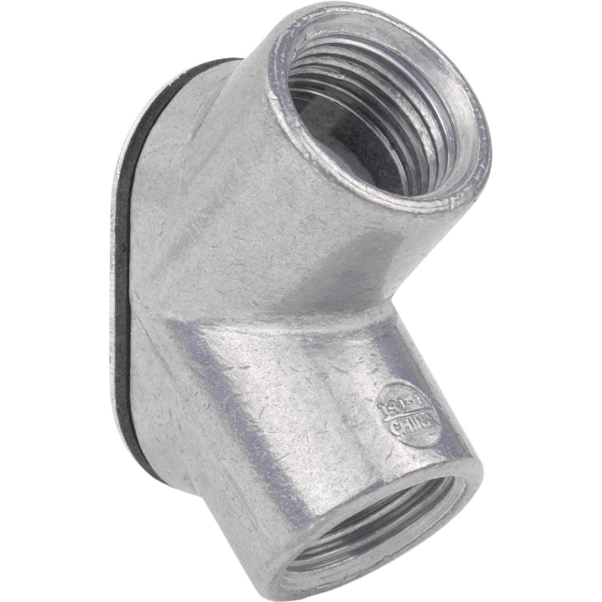 Gray metal 3/4-inch 90-degree pull elbow conduit fitting for electrical and conduit applications collections