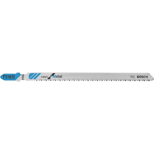 Metal T-shank jigsaw blade with 14 TPI tooth design for precise cutting in power tool accessories and woodworking collections