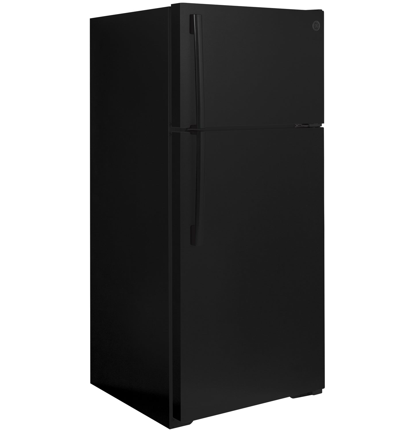 Black top-freezer refrigerator with minimalist handles in kitchen appliances and top freezer refrigerators collection