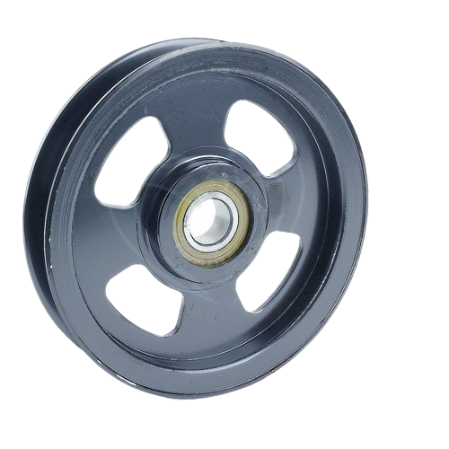 Metal idler pulley with central bearing for automotive and John Deere equipment repair and maintenance tools collection