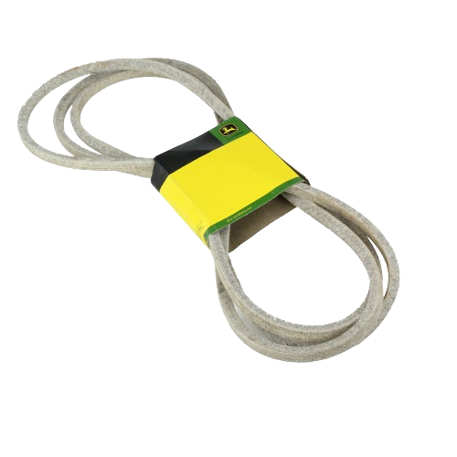 Replacement mower deck drive V-belt with OEM quality for John Deere equipment in automotive and mechanic tools use