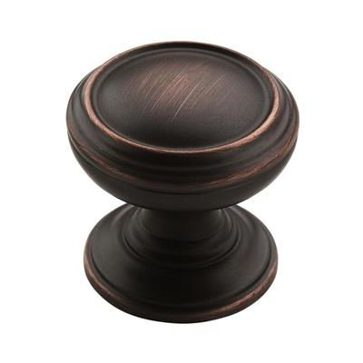 Oil-rubbed bronze cabinet knob with rounded design for stylish home improvement hardware projects