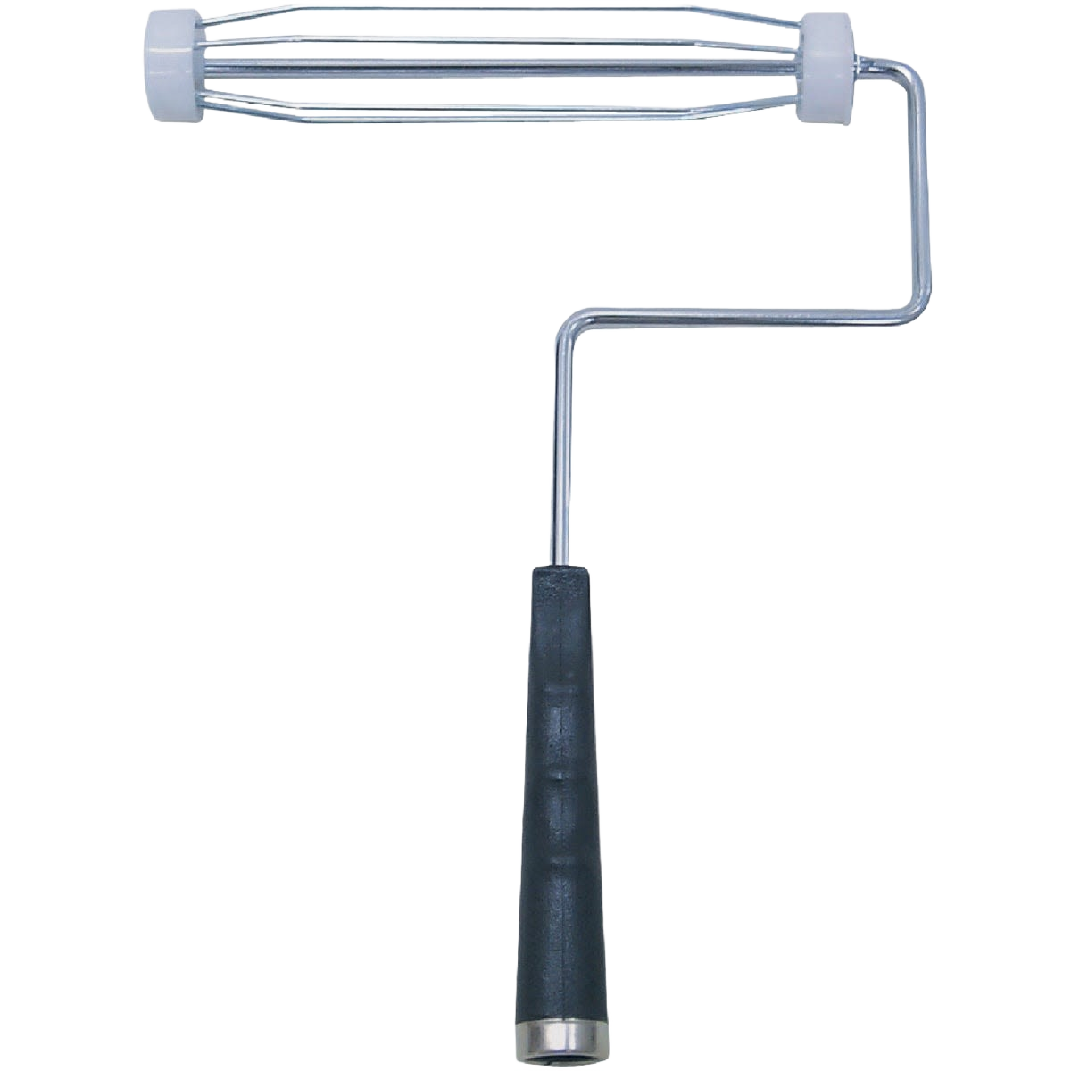 Heavy-duty paint roller frame with black plastic grip and sturdy wire cage for home improvement and painting supplies under $50