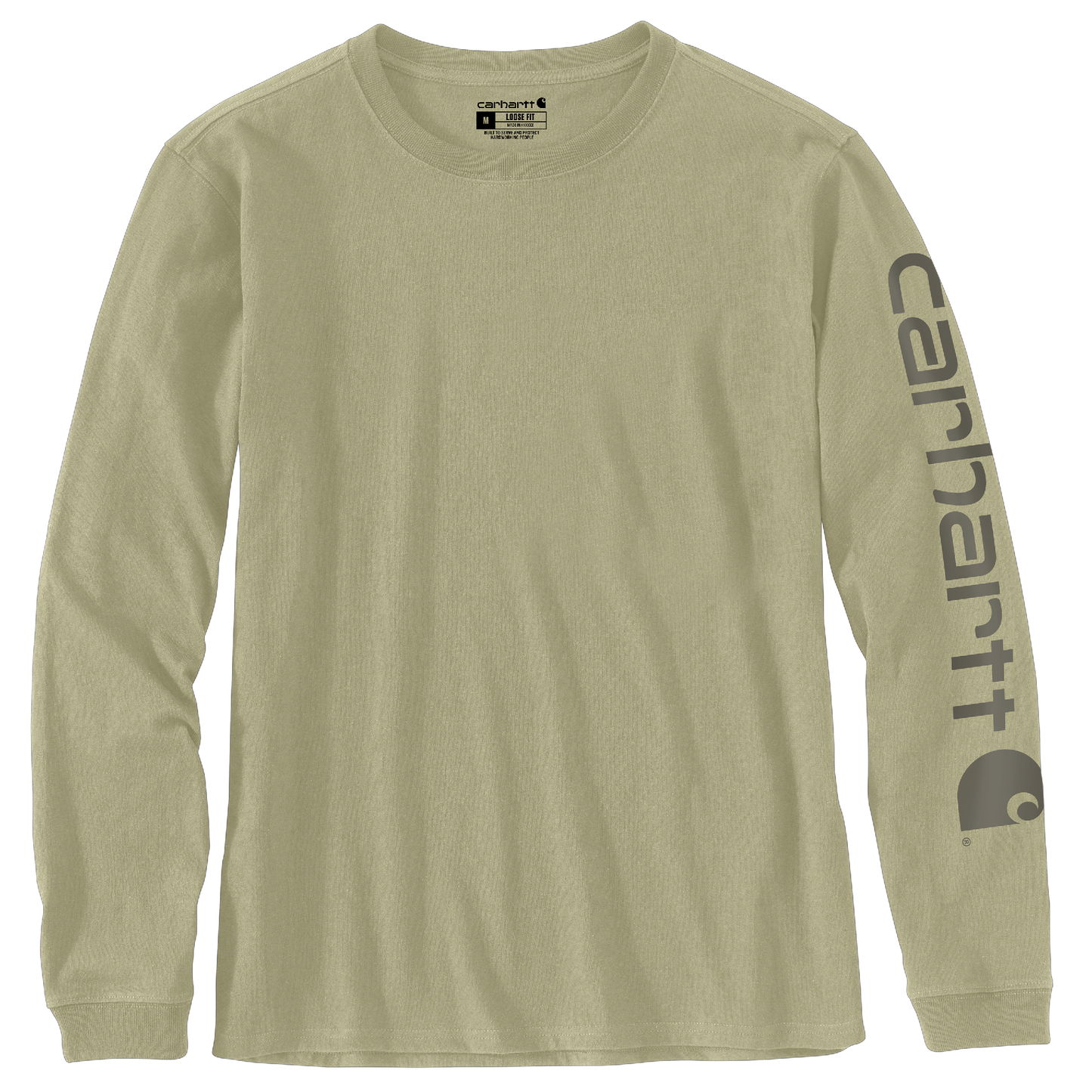 Dried clay long sleeve shirt with Carhartt logo on sleeve, casual women's top in Clothing & Shoes collection