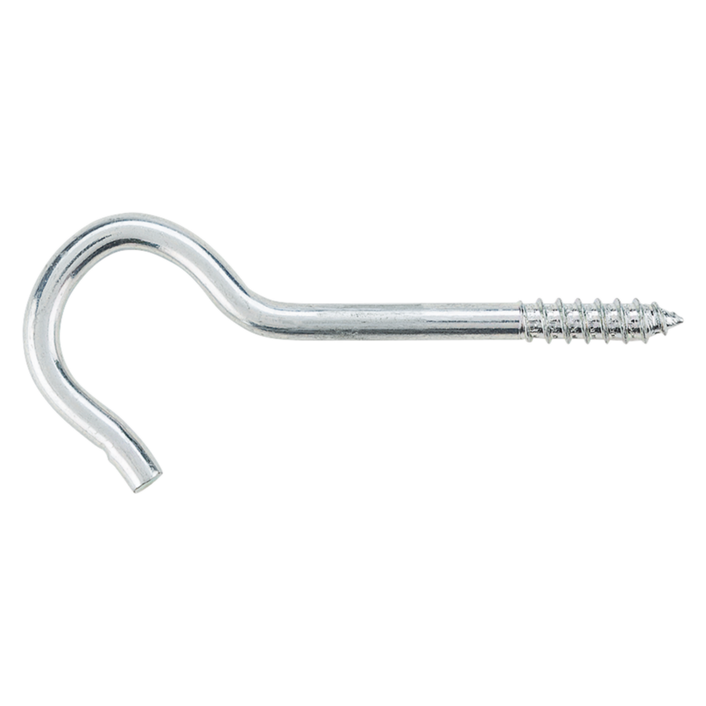 Zinc finish ceiling hook with threaded screw for secure hanging in hardware and fasteners for home improvement projects