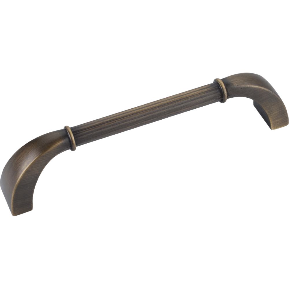 Antique brushed satin brass cabinet pull with curved ends for furniture hardware and home improvement projects under $50