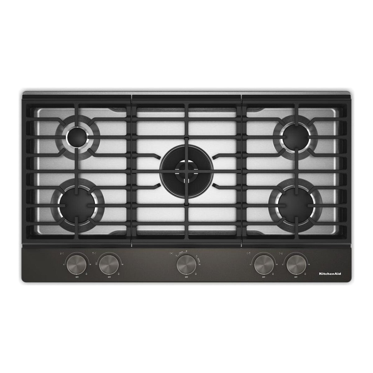 KitchenAid® 36 in. Gas Cooktop with 5 Burners and Integrated Wok Grate