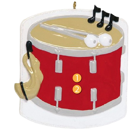 Red snare drum ornament with mallets and musical notes from Christmas Ornaments & Tree Decorations collection