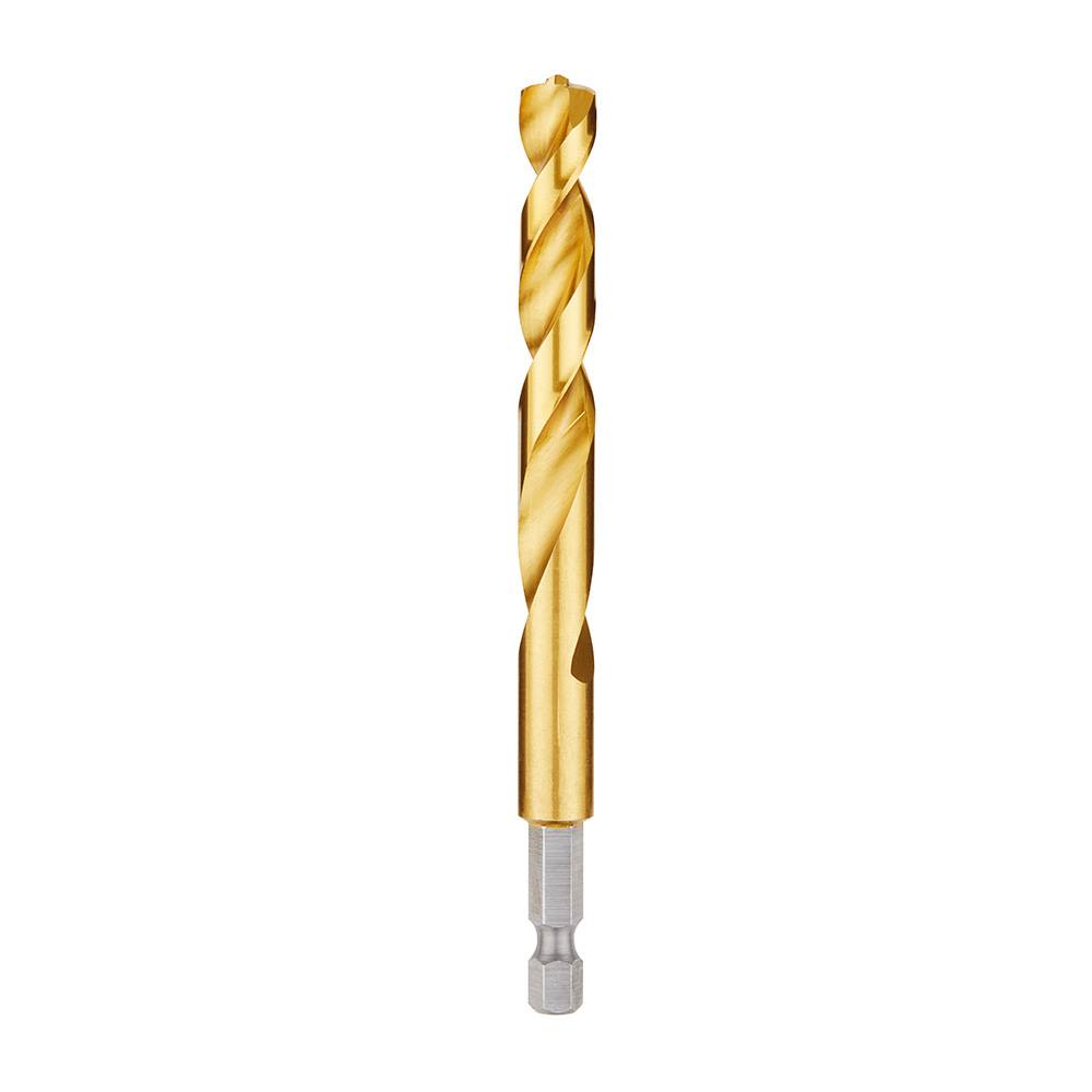 25/64 inch titanium drill bit with impact duty design and QUAD EDGE™ tips for power tool accessories and home improvement tasks