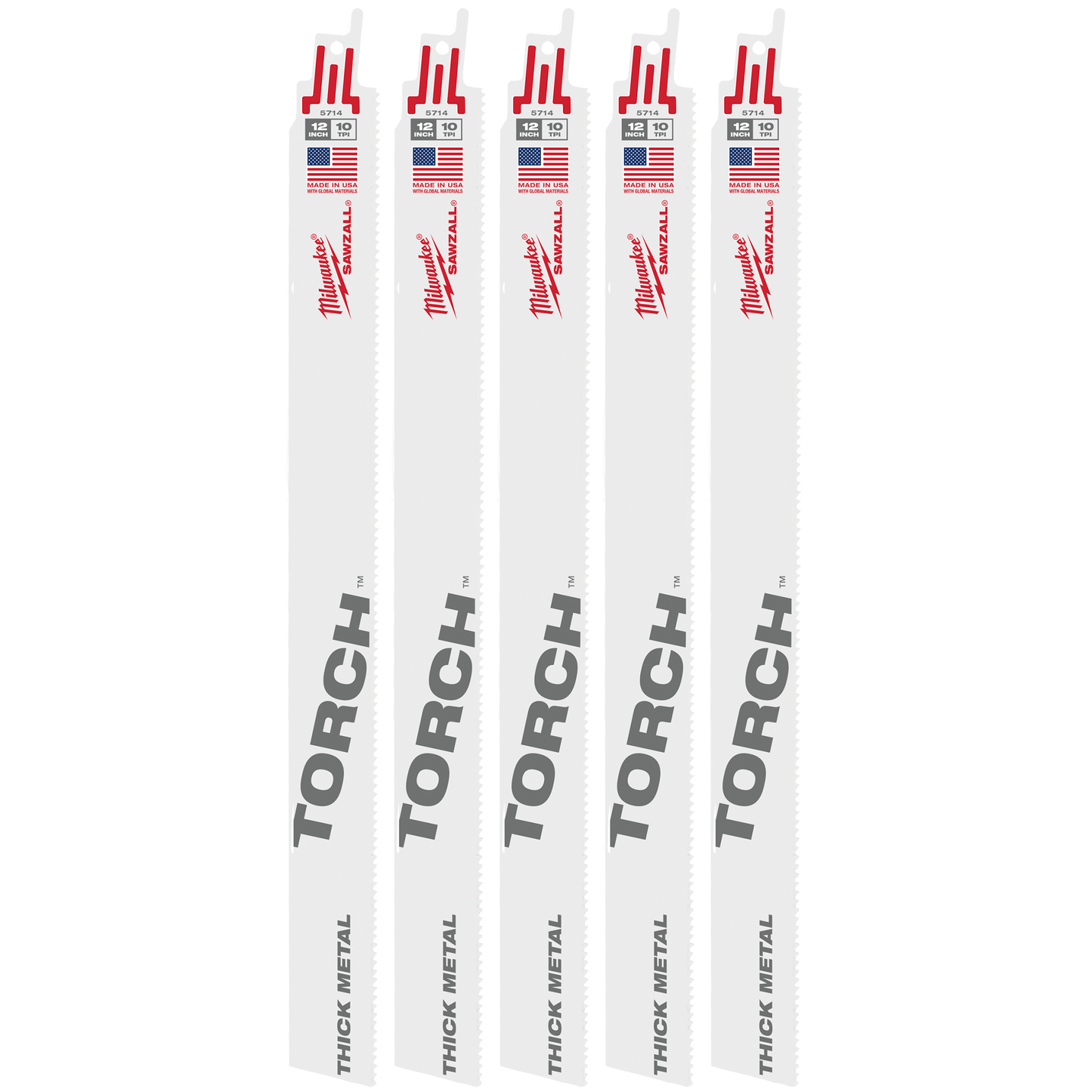 Milwaukee 12" 10 TPI TORCH™ SAWZALL® Blade for Thick Metal (5 PK)