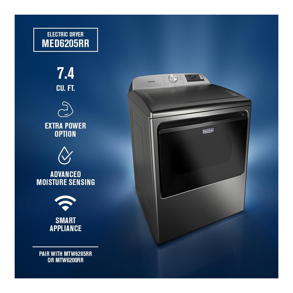 7.4 Cu. Ft. Top Load Gas Dryer with Extra Power and Advanced Moisture Sensing