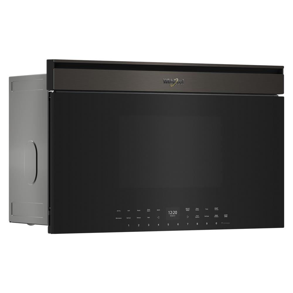 30-inch built-in smart microwave with black glass front, digital touch controls, and Whirlpool logo, part of Microwave Combo Wall Ovens and Kitchen & Kitchenware collections.