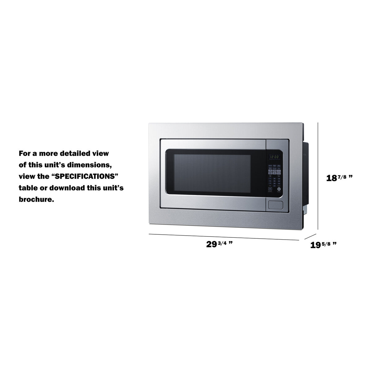 30" Wide Built-In Microwave (Trim Kit Included)