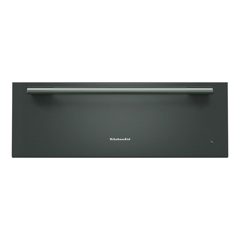 Black KitchenAid warming drawer with stainless steel handle for wall oven kitchenware and home improvement appliances