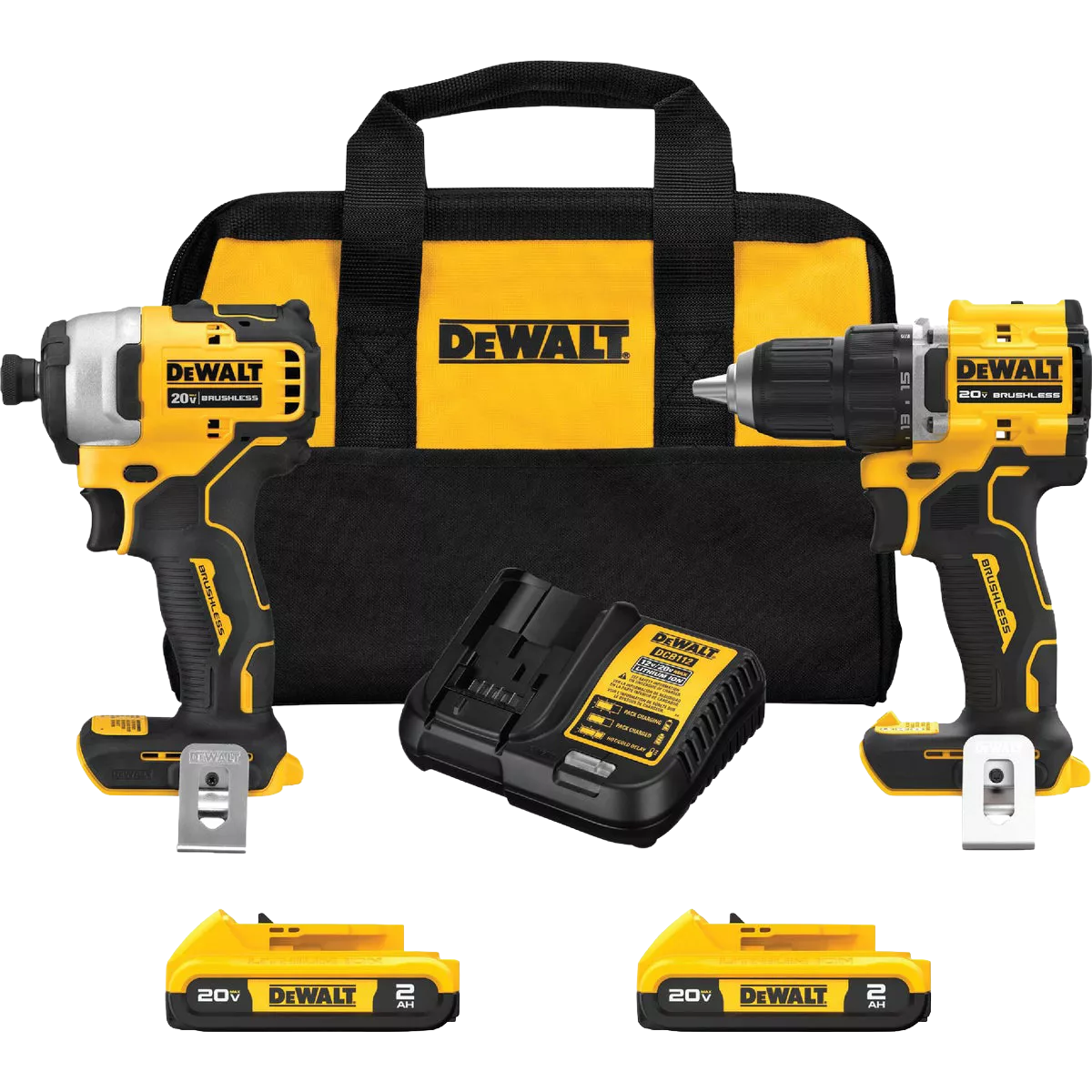 DEWALT 20V MAX Lithium-Ion Compact Drill/Driver / Impact Driver Combo Kit 1.5 Ah
