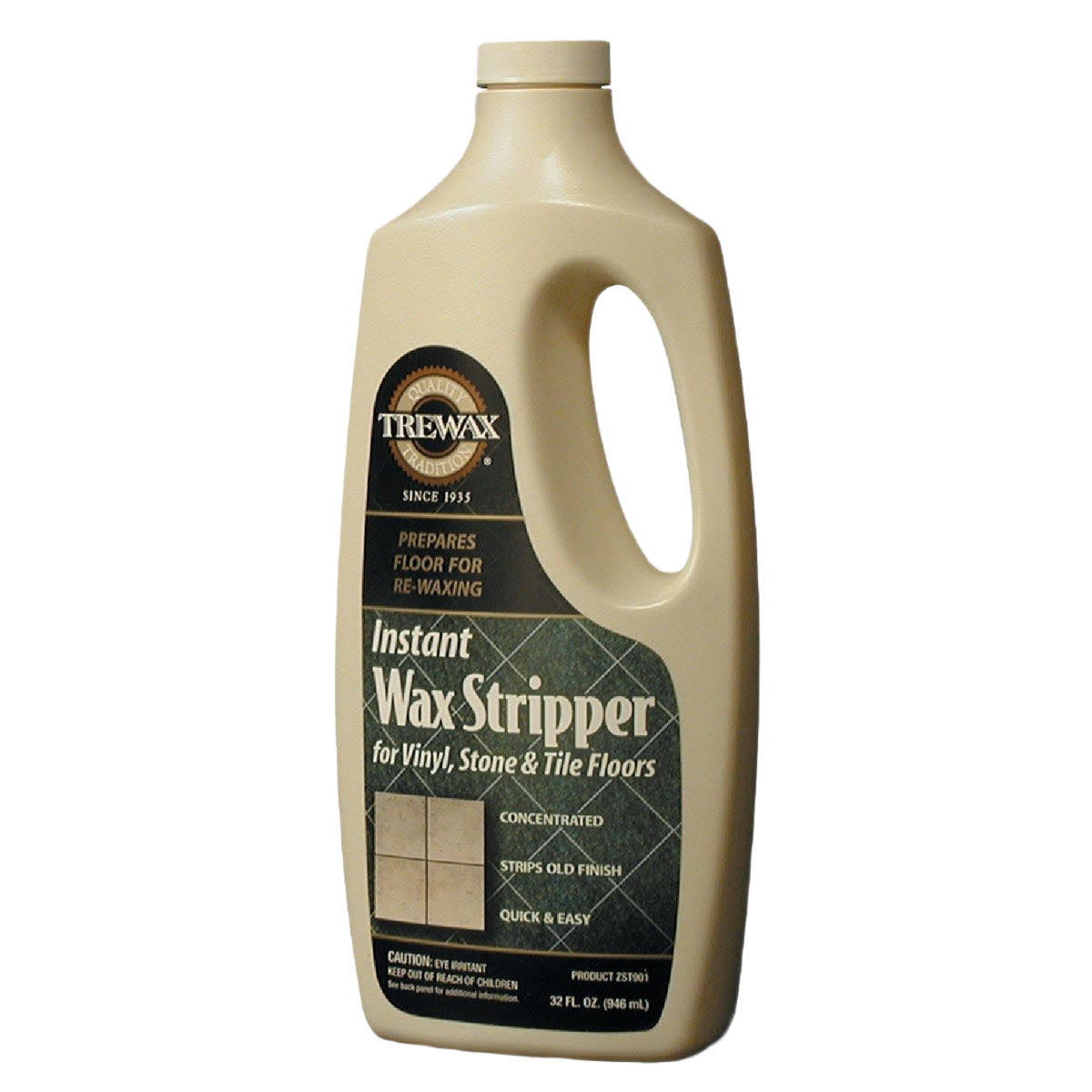 Beige bottle of concentrated wax stripper for vinyl, stone, and tile floors in cleaning supplies under $50 collection