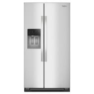 Whirlpool 36-inch wide side-by-side refrigerator in stainless steel with built-in water dispenser in appliances collection