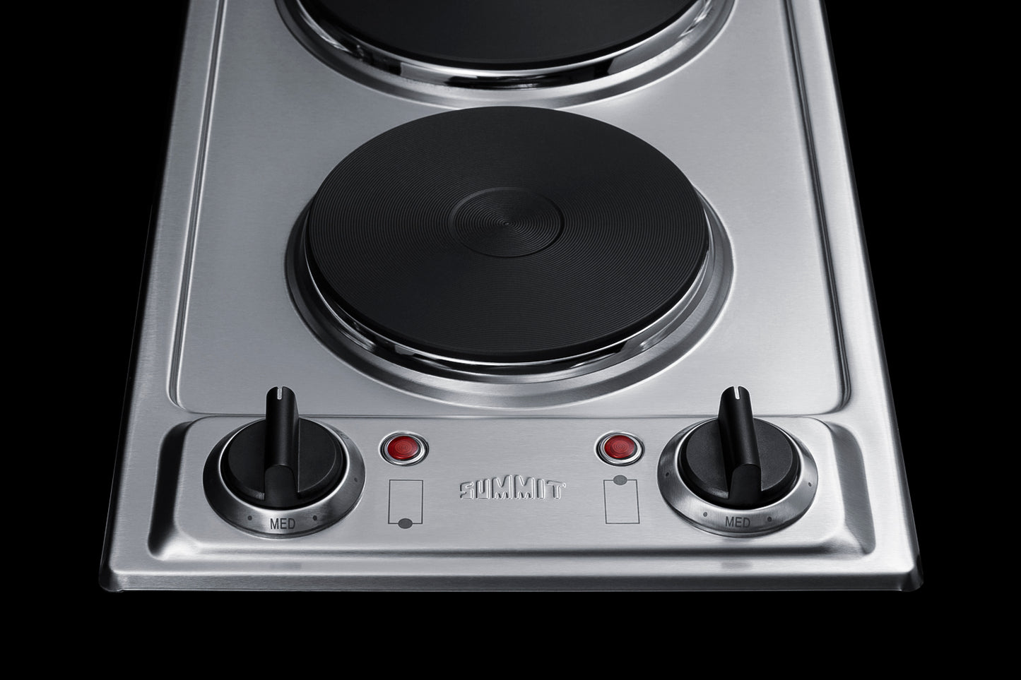 12" Wide 115V 2-Burner Solid Disk Cooktop