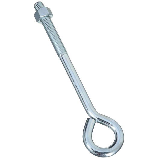 Zinc-plated 5/8" x 10" eye bolt with hex nut for hardware, fasteners, and home improvement projects under $50
