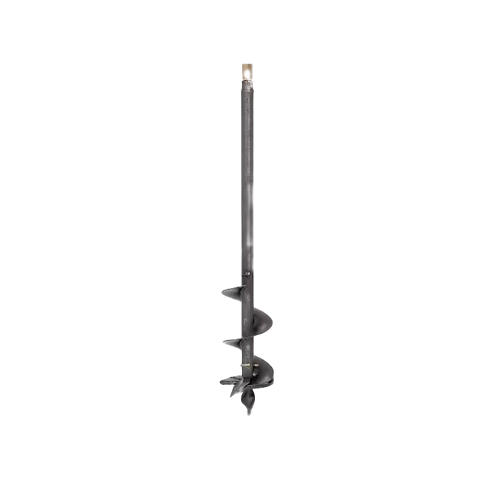 Black metal planting auger bit with spiral blade for digging in outdoor tools and STIHL parts collection