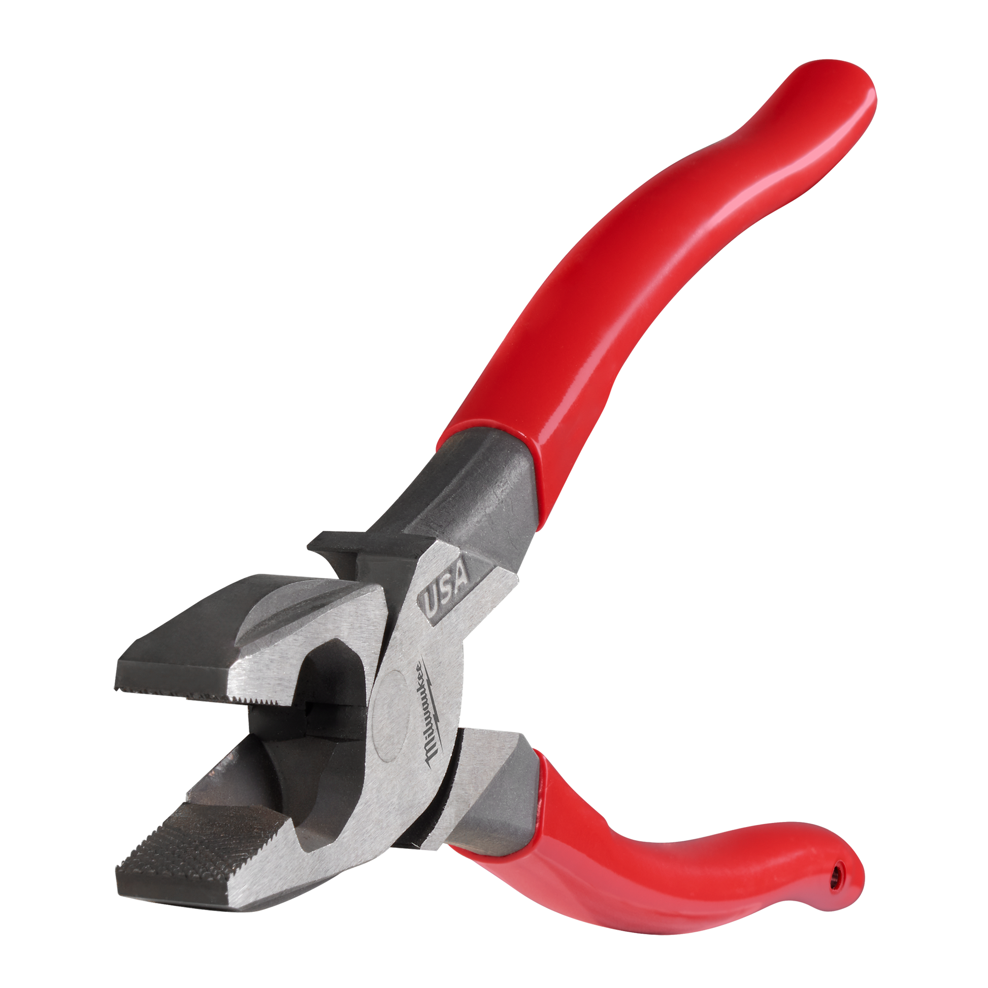 9-inch lineman pliers with ergonomic red dipped handles and forged steel head for tools and home improvement tasks