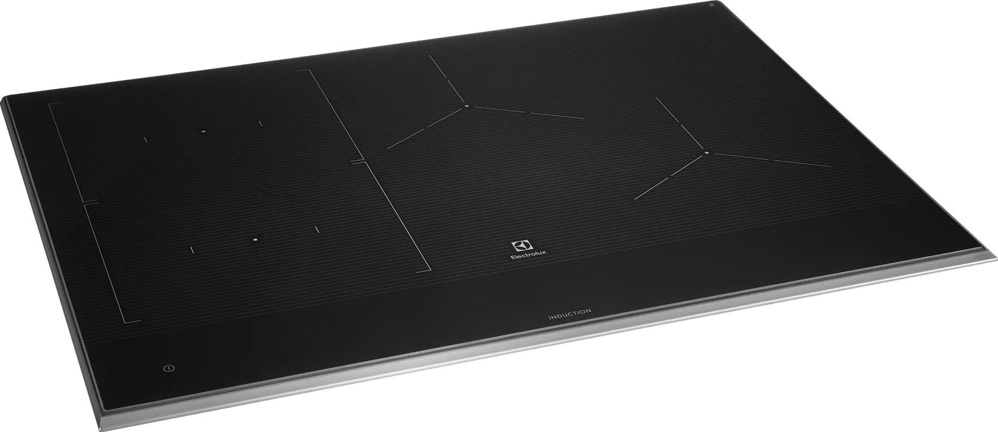 Black induction cooktop with three cooking zones and touch control panel in Cooktops and Kitchen & Kitchenware collections