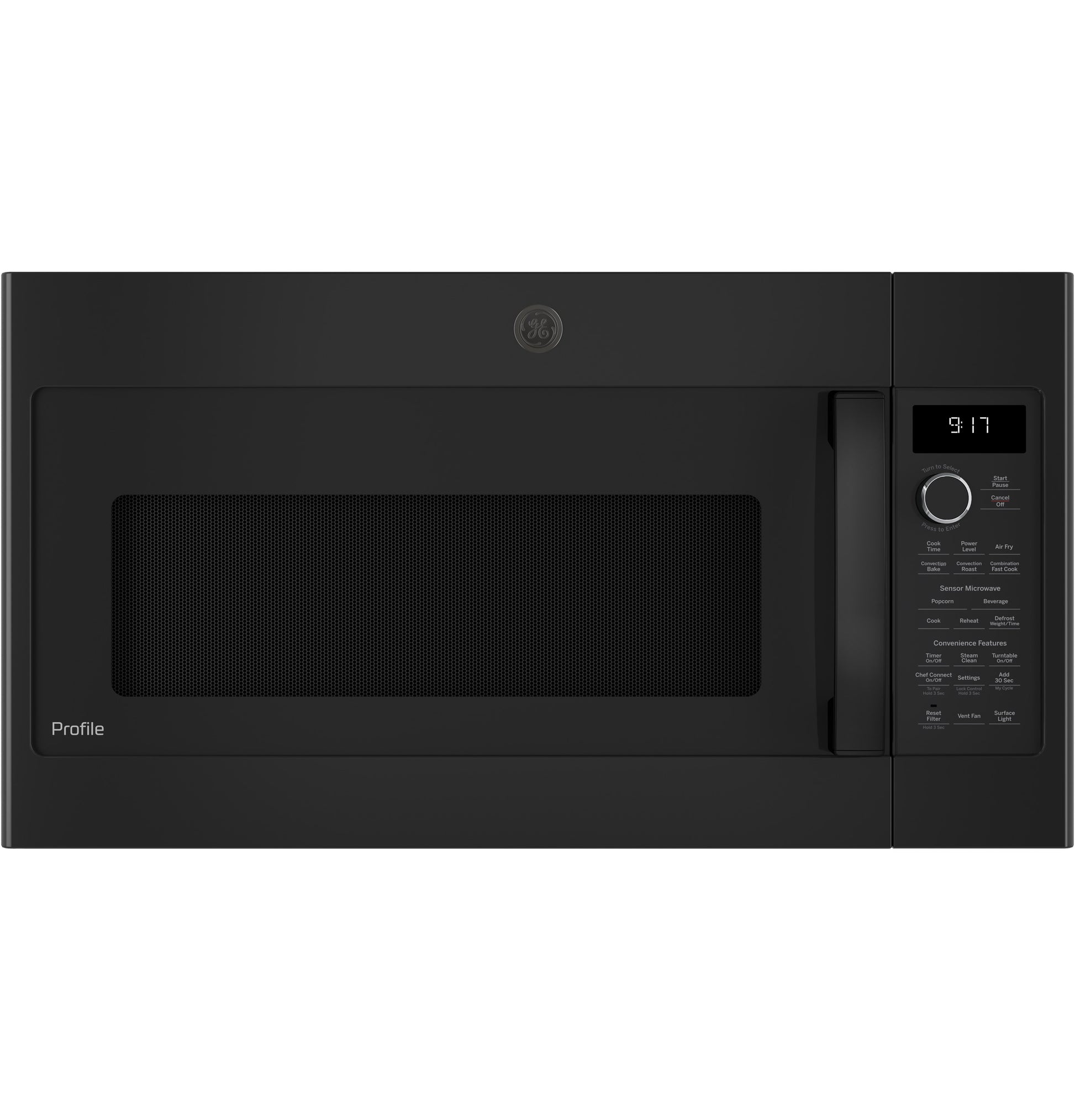 Black convection over-the-range microwave with digital display and dial control from Microwaves and Appliances collections