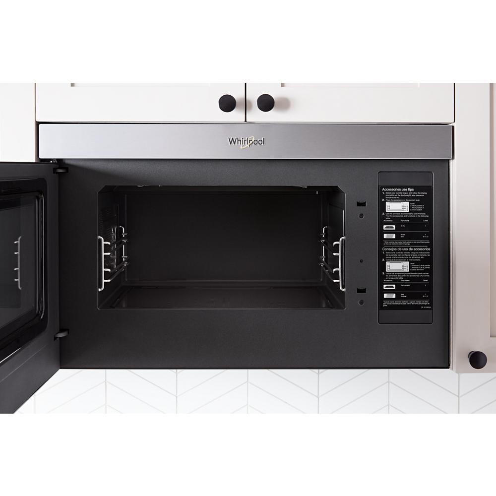Open black interior of stainless steel over-the-range microwave from kitchen appliances and microwaves collection