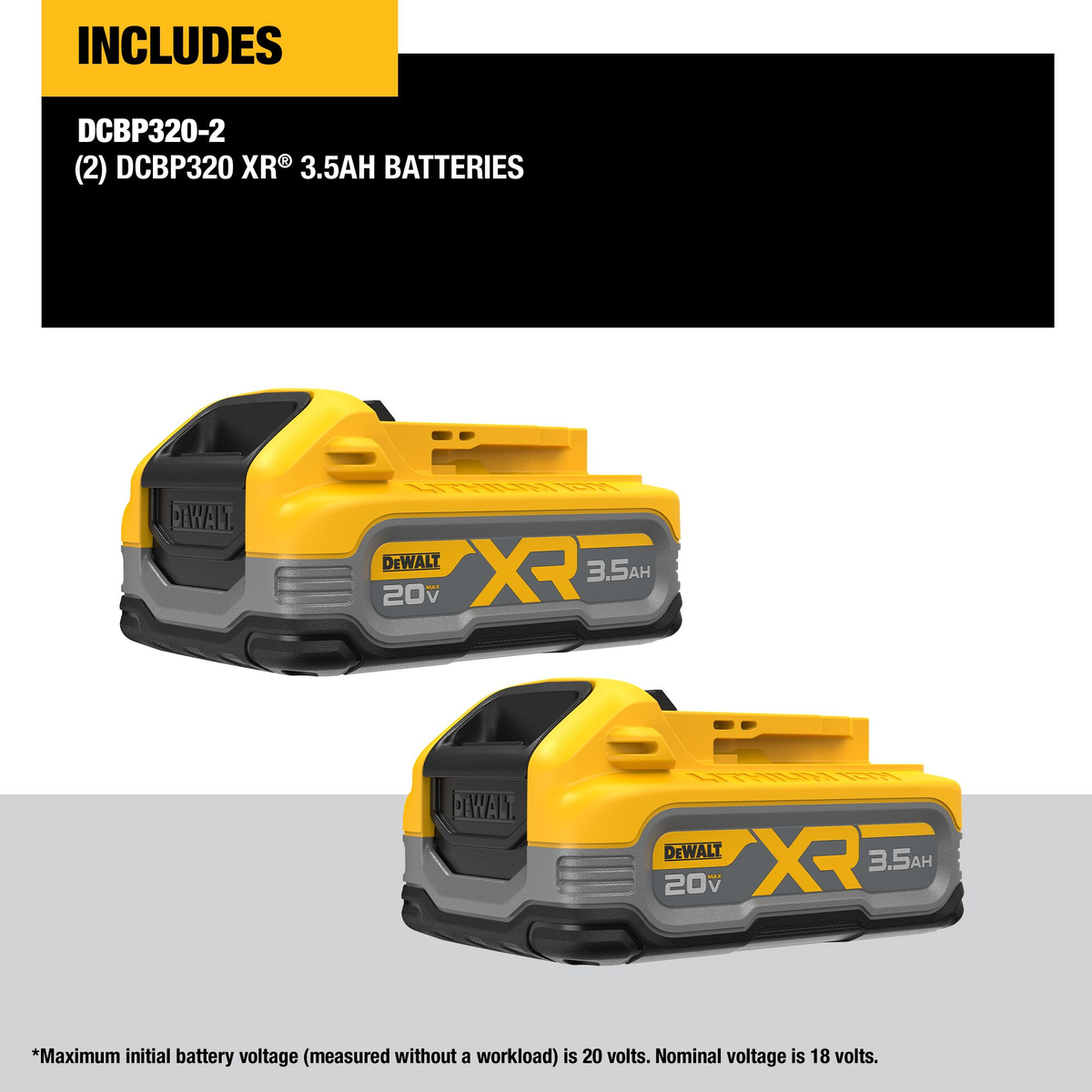 DEWALT 20V MAX* XR POWERSTACK™ 3.5Ah Battery, 2-Pack