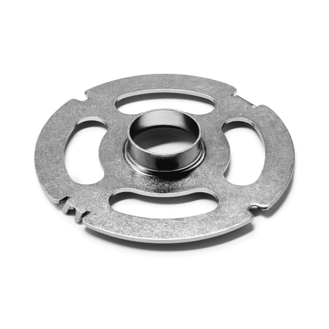 Metal router guide bushing with quick change design for woodworking tool accessories and home improvement projects