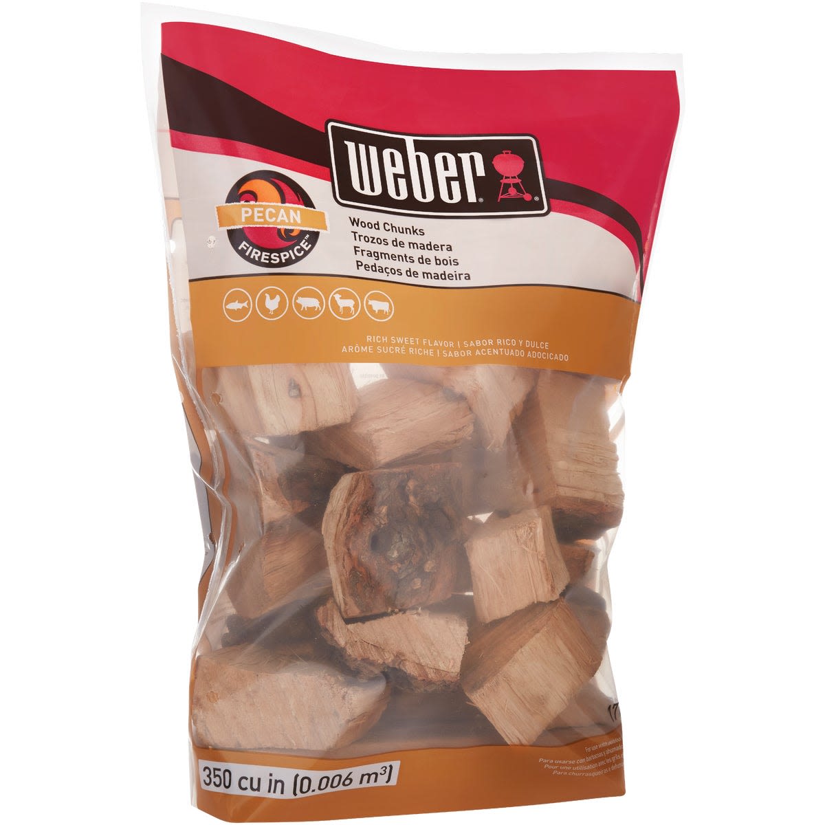Bag of pecan wood smoking chunks for grilling and smoking in outdoor living and grill accessories collections