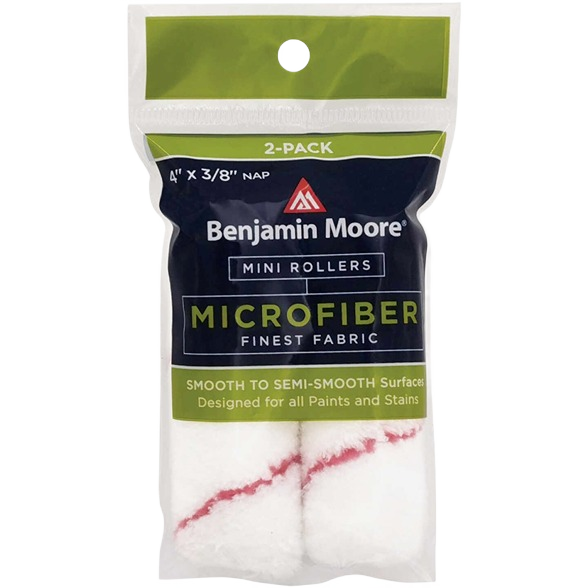Two-pack of microfiber mini roller covers with 3/8-inch nap for smooth to semi-smooth surfaces in home improvement tasks