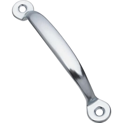 Zinc-finished metal door pull with curved design for home improvement and hardware applications