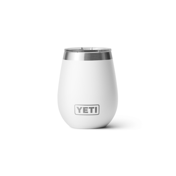 White stainless steel insulated wine tumbler with double-wall vacuum insulation and clear Magslider lid in drinkware collection