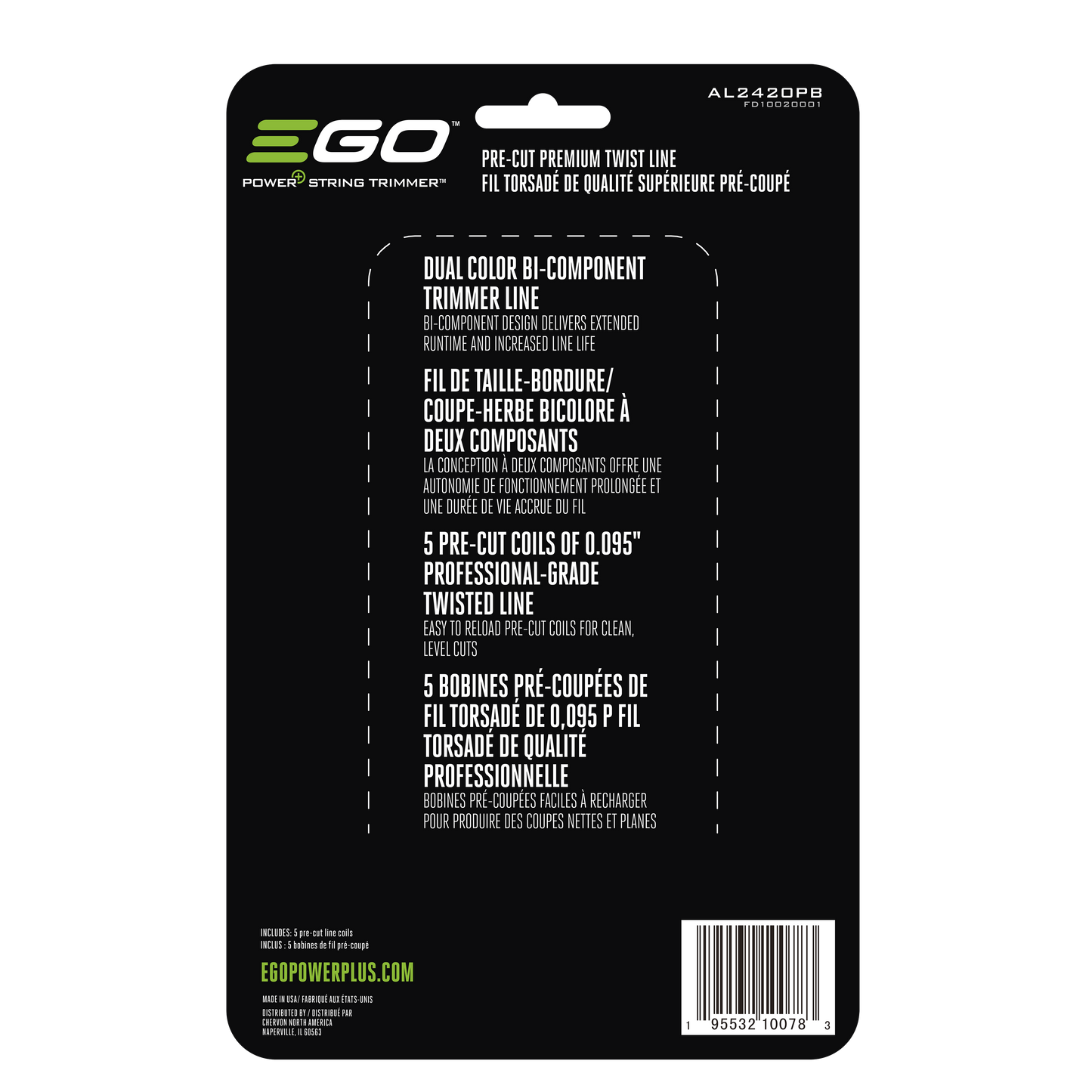 Packaging for dual color bi-component trimmer line with 5 pre-cut coils in power tool accessories under $50 collections