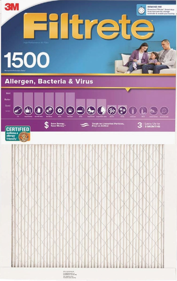 High-performance air filter for allergens, bacteria, and virus capture with certified asthma and allergy friendly rating