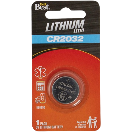 Single 3V lithium coin cell battery in branded packaging for home improvement and small electronic devices.