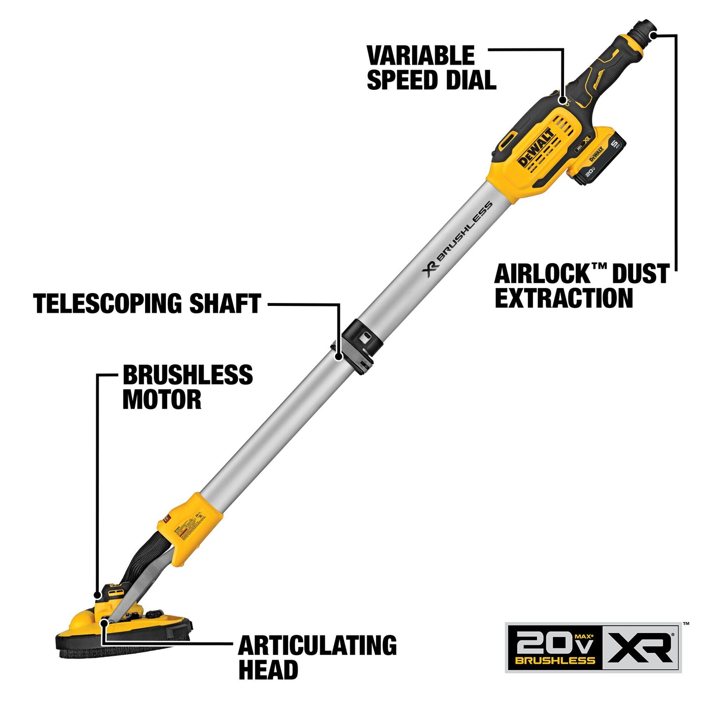 DEWALT 20V MAX* Cordless Drywall Sander Kit With Battery & Charger Included